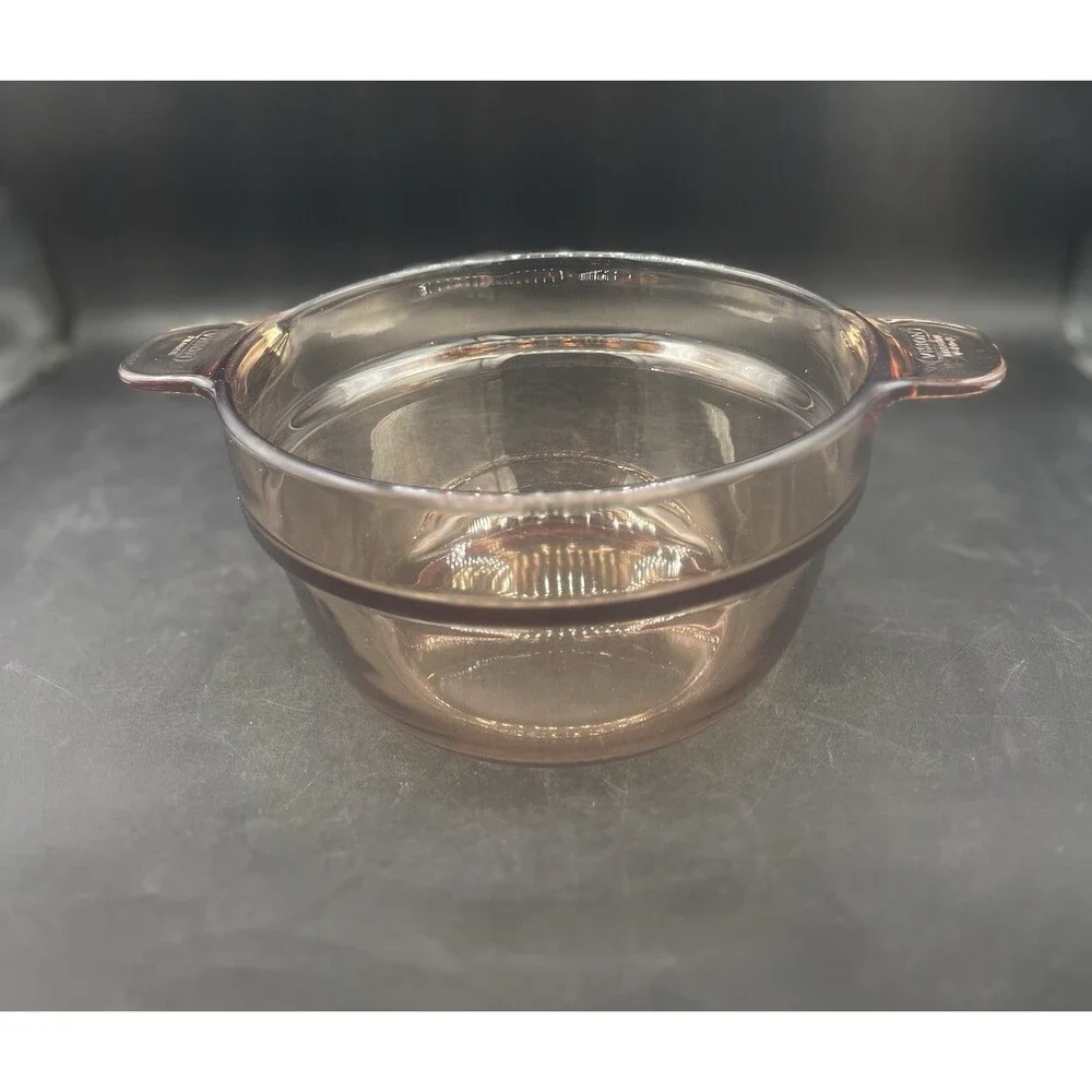 Vintage Vision Corning Amber V-20-B Double Boiler Insert Glass Pot No Lid